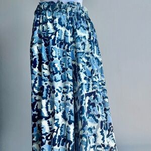 Free People Blue and Black Wide-Leg Pants